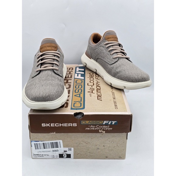 Skechers Garza Romano Taupe Men 9 Slip-On Mesh Comfort Sneakers 204573/TPE - Picture 1 of 13